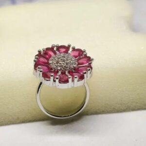 Platinum Plated Silver Crystal Elegant Couple Adjustable Ring Gift for Men and Women